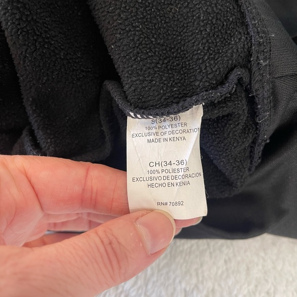 Layer 8 black with white stripes on arm Mens size small fleece lined hoodie - Picture 5 of 8